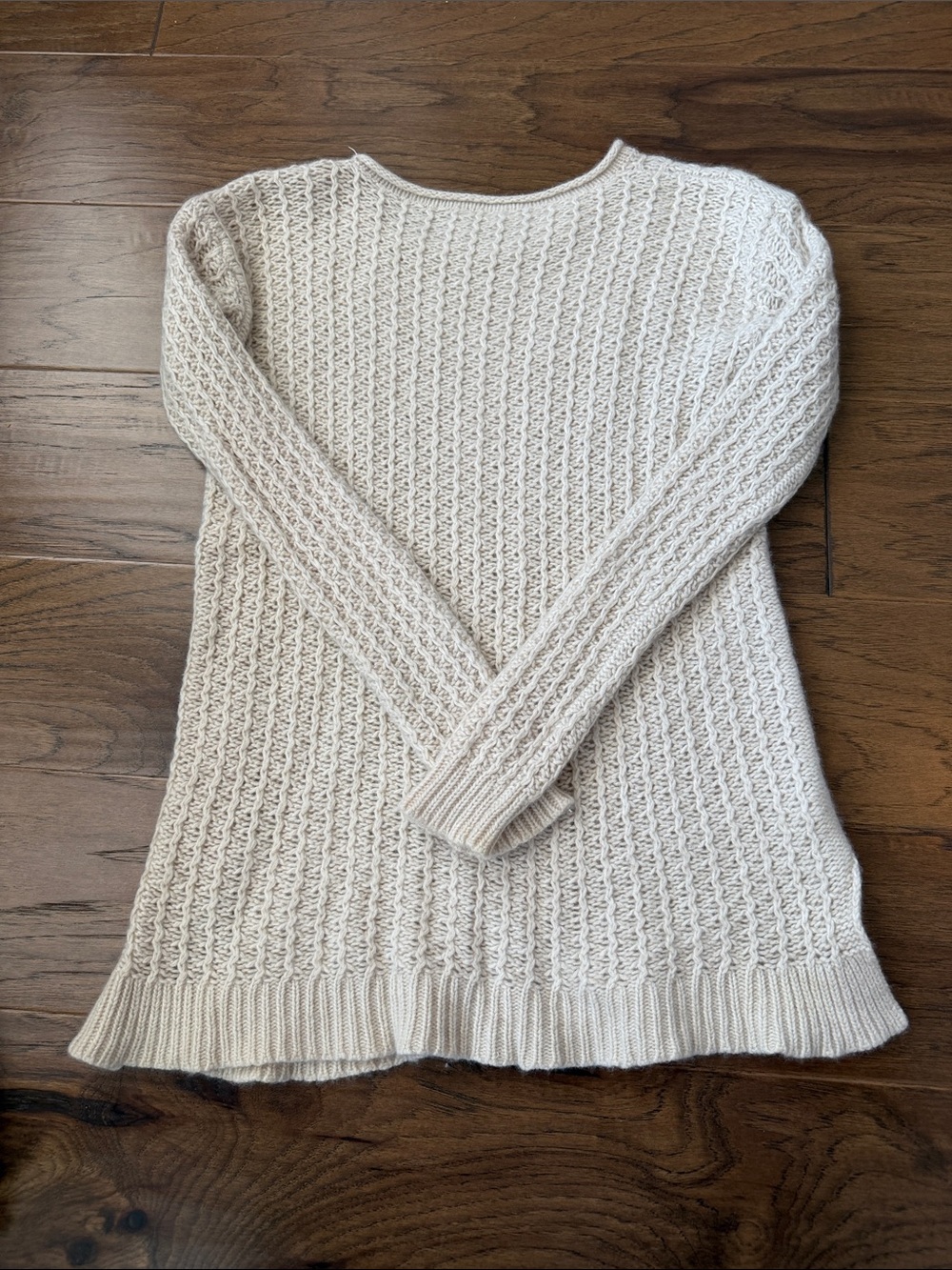 Calypso St. Barth Cream 100% Cashmere Cable Knit Crewneck Sweater S - Picture 10 of 10